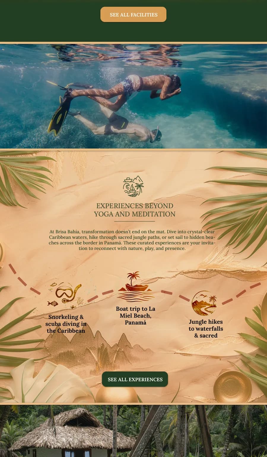 Brisa Bahía retreat center website wireframe slice 03